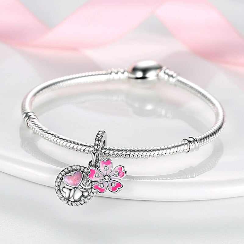 plata charms of ley 925 Fit Original Pandach Bracelet Necklace daisy Heart Pattern Silver Pendant Charms Women Jewelry