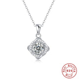 Aveuri 1 Carat Real Moissanite Diamond Pendant Necklace For Women 100% 925 Sterling Silver Wedding Party Bridal Fine Jewelry Gifts