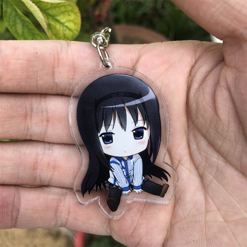 Aveuri Anime Puella Magi Madoka Magica Keychain Kaname Madoka Cosplay Accessories Key Chain Pendant Cartoon Badge