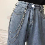 Hip-hop Rock Metal Pants Waist Chains Men Women Key Chain Punk Big Ring Wallet Keychain Jeans Unisex Jewelry Gift