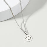 Kpop Smiley Face Necklaces Male Teen Goth Hip Hop Chain Smile Pendant Necklace For Men Neck Chain Women Couple Jewelry