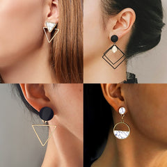 Aveuri New Fashion Round Dangle Drop Korean Earrings For Women Geometric Round Heart Gold Earring Wedding 2023 kolczyki Jewelry