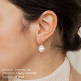 Aveuri Irregular Baroque Irregular Earrings Women Natural Freshwater Pearl Dangle 316L Stainless Steel Gold Color Earrings For Women