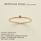 Aveuri Women 316 Stainless Steel Birthstone Ring  Gold Color Simple Fashion Style For Women Festival Party Gift