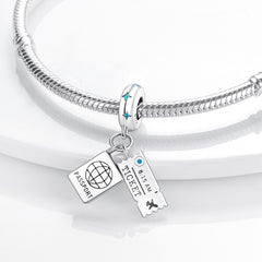 Fits Original Pandora Bracelets 925 Sterling Silver Passport And Ticket Charm Bead Women 925 Silver Pendant Diy Jewelry 2023 New