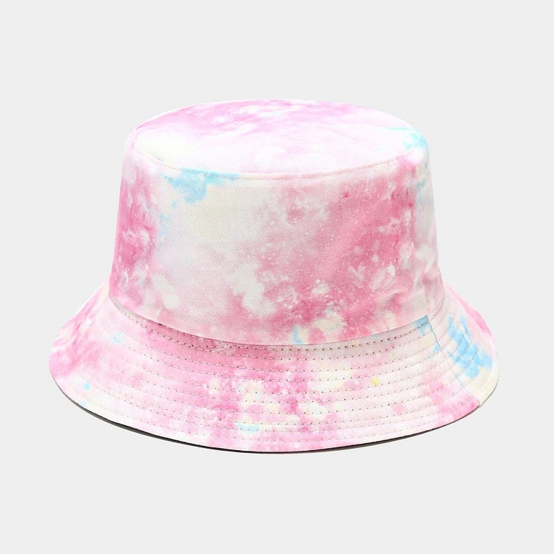 Aveuri Back to school Unisex Hat Black Tie Dye Double-Sided Simple Bob Hip Hop Bucket Hat Women's Summer Sunscreen Panama Beach Fishing Bunny Sun Cap