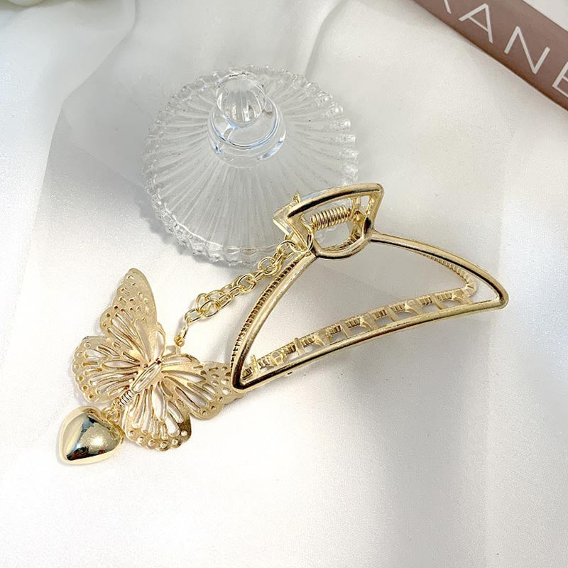 Aveuri Back to school Fashion Gold Silver Hollow Geometric Hair Clips Metal Hair Claw Cross Hairclip Headband Hairpin Hair Crab Women Hair Accessories