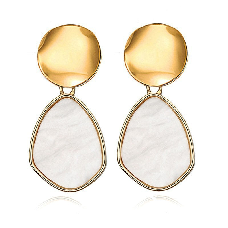 Aveuri New Fashion Round Dangle Drop Korean Earrings For Women Geometric Round Heart Gold Earring Wedding 2023 kolczyki Jewelry