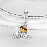 plata charms of ley 925 Fit Original Pandach Bracelet Necklace I Love Spaln Letter Silver Color Pendant Charms Women Jewelry