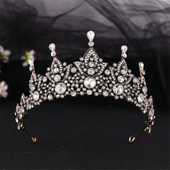 Aveuri Europe Luxury Vintage  Bride Crown Baroque Diamond Crystal Crown Wedding Dress Bride Headdress Hair Accessories For Women