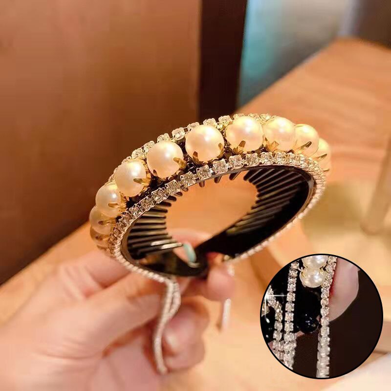 Women Elegant Luxury Rhinestone Tassel Ponytail Hair Claws Lady Sweet Hair Clips Headband Fashion Hair Accessories