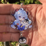 Aveuri Anime Genshin Impact Keychain Badge Accessories Barbatos Klee Xiao Hu Tao Cosplay Props Key Chain Cartoon Backpack Pendant
