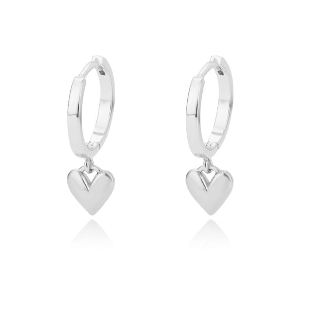 Aveuri Heart Hoop Earring For Women Creative Zircon Lover Wedding Geometric Drop Earrings Accessories Jewelry Gift Bijoux Femme