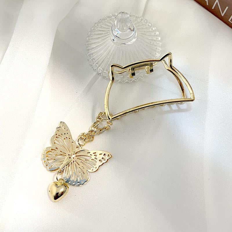 Aveuri Back to school Fashion Gold Silver Hollow Geometric Hair Clips Metal Hair Claw Cross Hairclip Headband Hairpin Hair Crab Women Hair Accessories