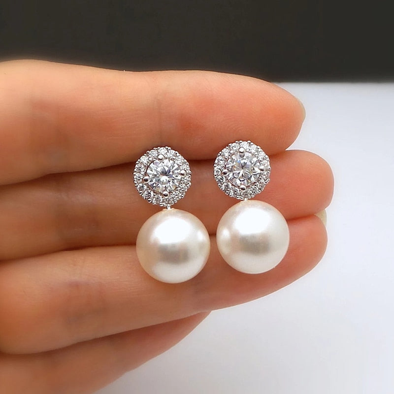 Aveuri  Delicate Imitation Pearl Earrings Bride Wedding Accessories Temperament Elegant Ear Earrings New Trendy Women Jewelry
