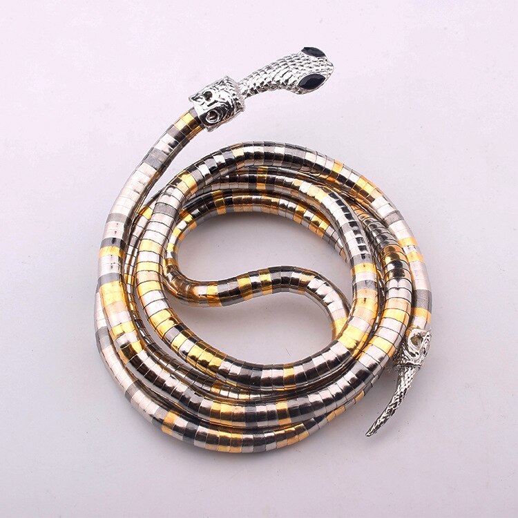Aveuri 2023 New Punk Hip Hop Retro Metal Adjustable Gold Silver Color Snake Multi-Function Necklace Forwomen Girls Domineering Party Jewelry