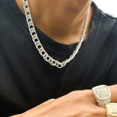 Hip-hop Stainless Steel Twisted Chain Necklace for Men Thick Long Neck Punk Rock Style for Party