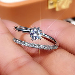 Aveuri Delicate Silver Color Opening Circle Rings For Women Inlaid Dazzling Crystal Cubic Zirconia Daily Wear Statement Jewelry