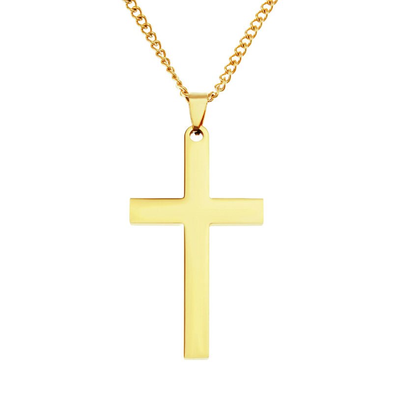 Fashion Cross Pendant Necklace Women Men Stainless Steel Black Gold Silver Color Chain Charm Necklaces Punk Hip Hop Jewelry Gift