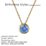 Aveuri Chain Stainless Steel Necklace Women Designer Luxury Jewelry Gold Color Bride Statement 12 Birthstone March Light