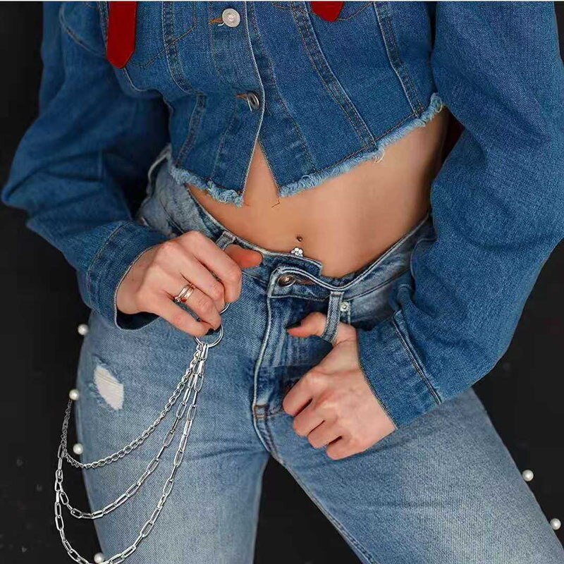 Punk Hip-Hop Multi-layer Pants Chain Keychain Women Personality Street Trend Chain Jeans Man Waist Chains Jewelry Gift