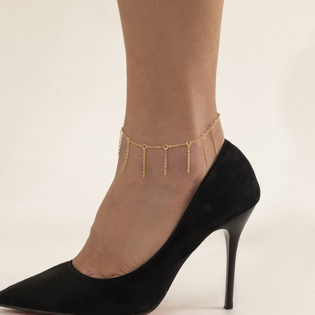 Fashion Tassel Chain Anklet High Heel Shoe Simple Foot Ankle Beach Foot Jewelry Hot for Women Girls Anklet Gift AM4222
