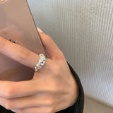 Aveuri  Trendy Punk Irregular Round Rings For Women Fashion Creative Lunar Surface Adjustable Open Ring Vintage Jewelry Gift