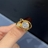 Graduation gift Luxury Gold Color Wide Finger-ring for Women Cross Design New Fashion Rings Party Anniversary Gift Hot Jewelry Drop Ship