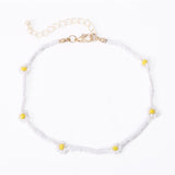 Aveuri Kpop Flower Anklet Bracelet Women 2023 Fashion Colorful Seed Beads Chain Charm Bracelet On The Leg Boho Jewelry