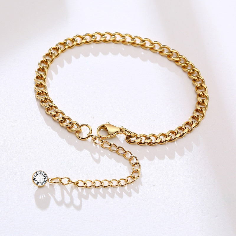 Ultra Thin Chain Link Cross Bracelet Stainless Steel Women's Adjustable Link Stacked Layered Chain Bracelets