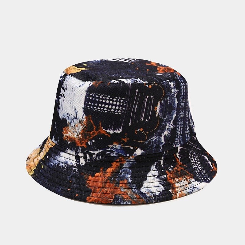 Aveuri Back to school Unisex Hat Black Tie Dye Double-Sided Simple Bob Hip Hop Bucket Hat Women's Summer Sunscreen Panama Beach Fishing Bunny Sun Cap