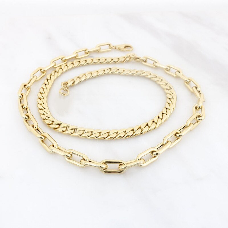 Luxury Twist Chain Necklace Women Trendy Stainless Steel Paper Clip Link Chain Necklace For Women Jewelry Gift