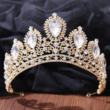 Baroque Big Crystal Bridal Tiaras Crown Rhinestone Pageant Diadema Royal Queen Princess Headpieces Wedding Hair Accessory