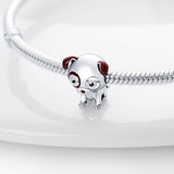 Silver Color Pet Big Eye Dog Charm Beads Fit Original Pandach Bracelet women plata de ley Silver Color pendant bead diy jewelry