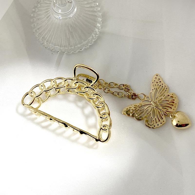 Aveuri Back to school Fashion Gold Silver Hollow Geometric Hair Clips Metal Hair Claw Cross Hairclip Headband Hairpin Hair Crab Women Hair Accessories