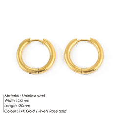 Aveuri Trendy Small Hoop Earrings Women Girl Stainless Steel Round Circle Earring Brinco Accessories Earrings Wholesale Dropshipping