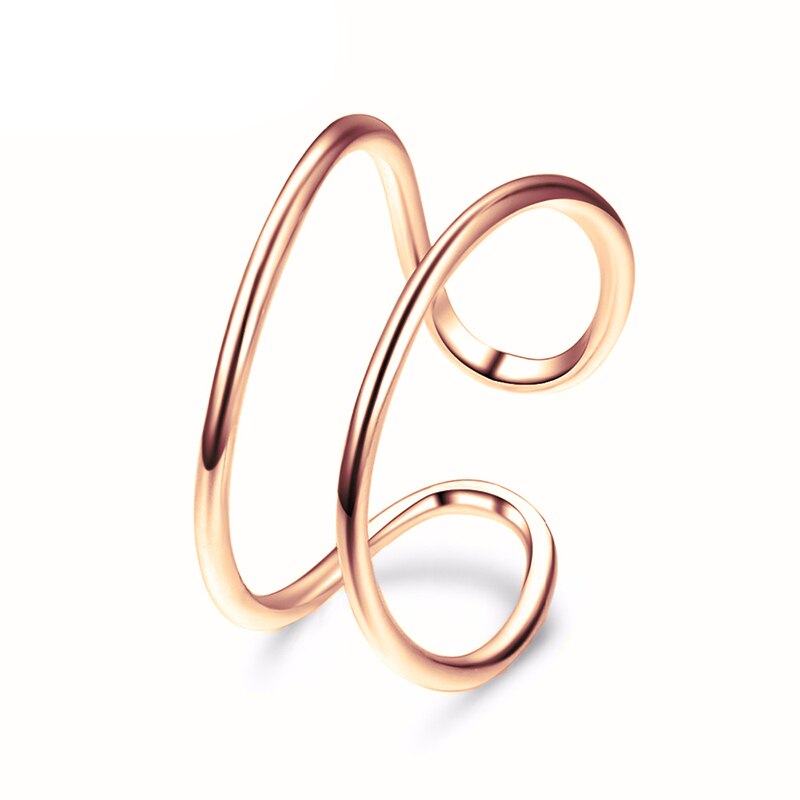 Aveuri Fashion  Stainless Steel Rings For Women Vintage Geometric Pinky Ring Dainty Stackable Round Midi Rings Jewellery For Women 2023