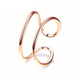 Aveuri Fashion  Stainless Steel Rings For Women Vintage Geometric Pinky Ring Dainty Stackable Round Midi Rings Jewellery For Women 2023