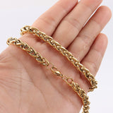 New Braided Rope Chain Necklace Women Men Trendy Width 7mm Stainless Steel Chain Necklace For Women Men Jewelry Gift