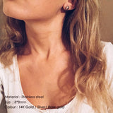 Aveuri Korean Fashion Earrings Diameter 8Mm Small Stud Earrings For Women Trending Simple Stainless Steel Earring Studs Fashion Jewelry