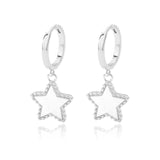 Aveuri Heart Hoop Earring For Women Creative Zircon Lover Wedding Geometric Drop Earrings Accessories Jewelry Gift Bijoux Femme