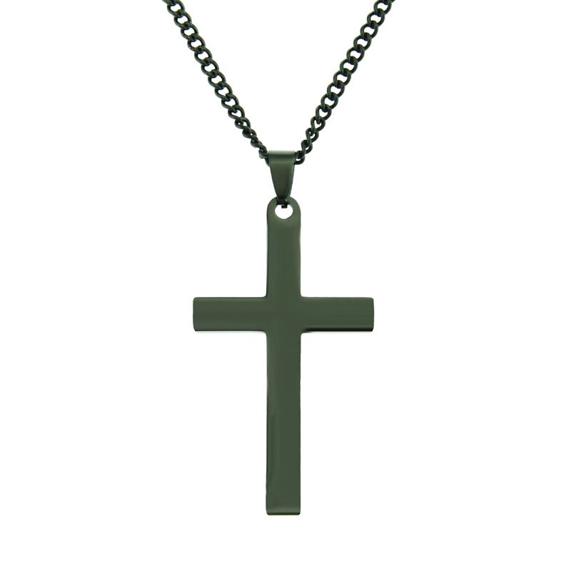 Fashion Cross Pendant Necklace Women Men Stainless Steel Black Gold Silver Color Chain Charm Necklaces Punk Hip Hop Jewelry Gift