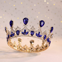 Aveuri Vintage Royal King Crown For Men Full Round Sliver Big Gold Tiaras And Crowns Prom Party Costume Hair Accessories Women