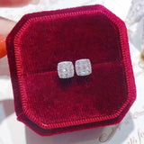 Aveuri Silver Color Small Stud Earrings for Women Geometric Square Shape Daily Wear Fashion Versatile Girl 2022 Earrings Jewelry