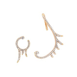 AVEURI Stylish Gold Color Ear Wrap Zircon Rhinestone Stud Earring For Women Fashion Ear Cuff Climbers No Piercing Earring Cuban Jewelry