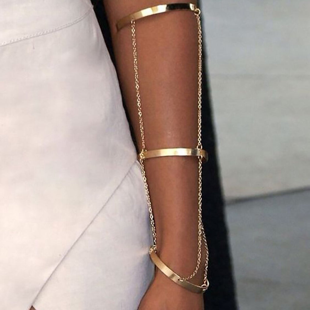 AVEURi 2023 Punk Hip Hop Ethnic Multilayer Long Tassel Bracelet For Women Men Gothic Geometric Leaves Cuff Bracelets Arm Hand Bangles