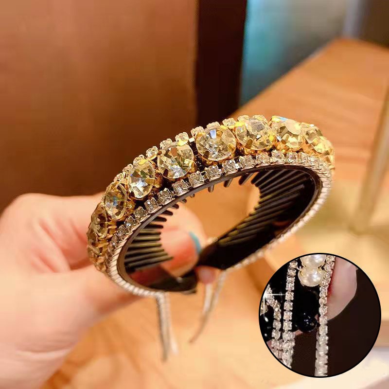 Women Elegant Luxury Rhinestone Tassel Ponytail Hair Claws Lady Sweet Hair Clips Headband Fashion Hair Accessories