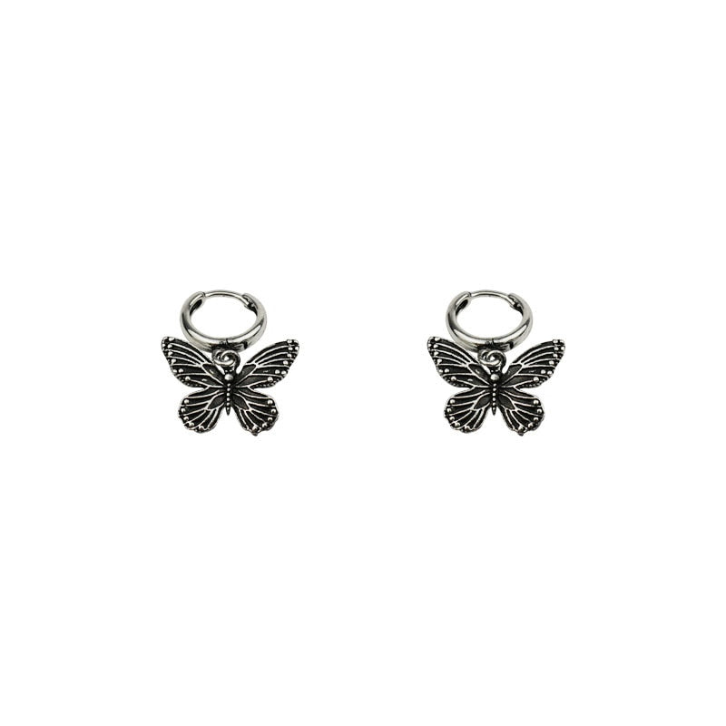 Aveuri 2023 Vintage 90S Butterfly Alloy Silver Color Hoop Earrings For Women Girl Trendy Harajuku Cool Hip Hop Animal Earrings 2023 Jewelry