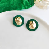 Aveuri 2023 New Fashion Retro Green Series Bear Smiley Earrings For Women  Classic Personality Trend Temperament All-Match Jewelry Gifts