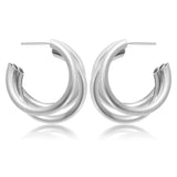 Aveuri 2022 Punk Simple Gold Metal Tri Hoop Earring For Women Stylish Geometric Line Half Circle Earring Stud Design Fashion Jewelry